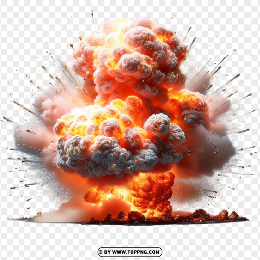 Massive Fiery Explosion Without Smoke PNG Transparent Background