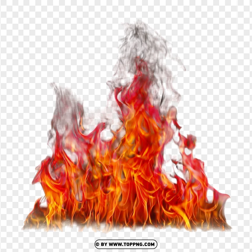 Fiery Realistic Fire Flame Burning Illustration PNG Transparent Background