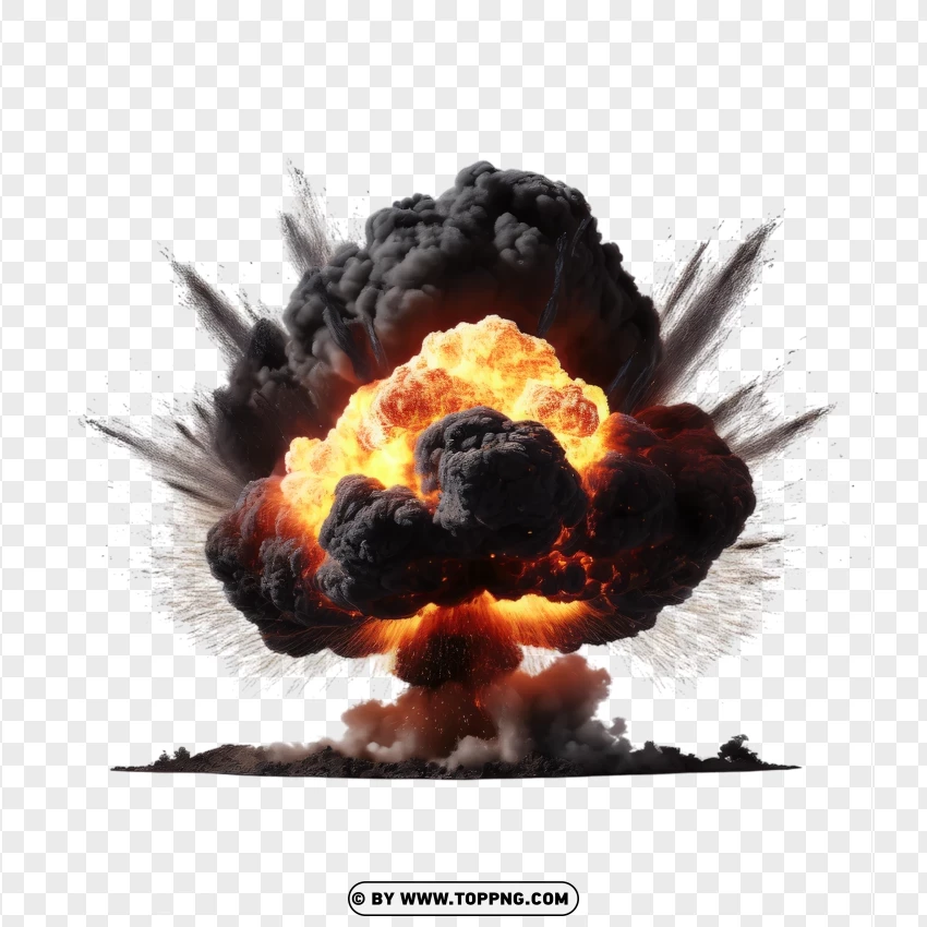 Dynamic Explosion Free Clipart With Intense Fireball PNG Transparent Background