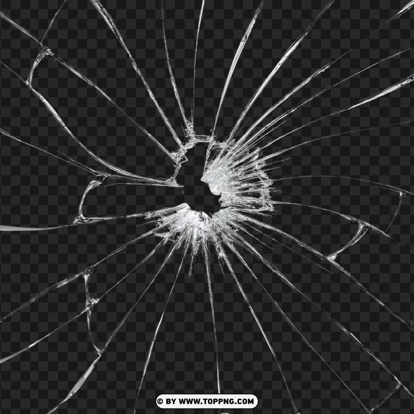 Hd Bullet Impact Broken Glass PNG Transparent Background