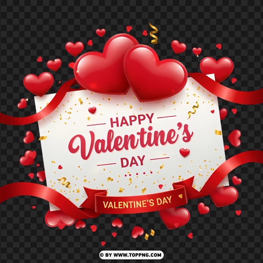 Hd Happy Valentines Day Heart Decoration PNG Transparent Background