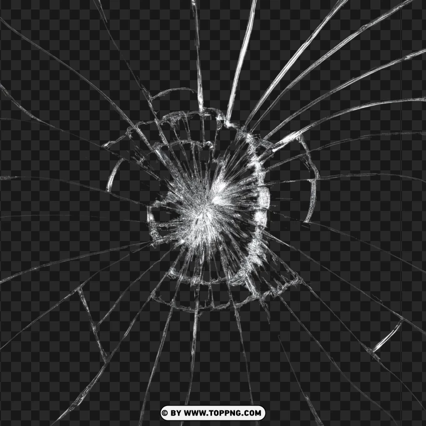 Hd Damaged Glass Hole Effect PNG Transparent Background