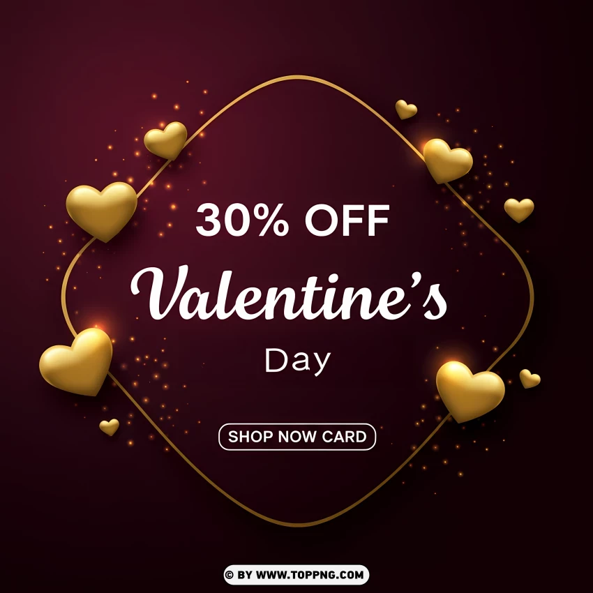 Hd 30% Off Valentines Day Black PNG Transparent Background