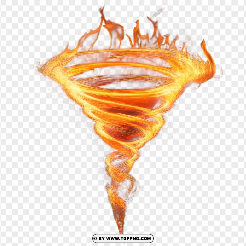 Fire Tornado With Intense Flames PNG Transparent Background