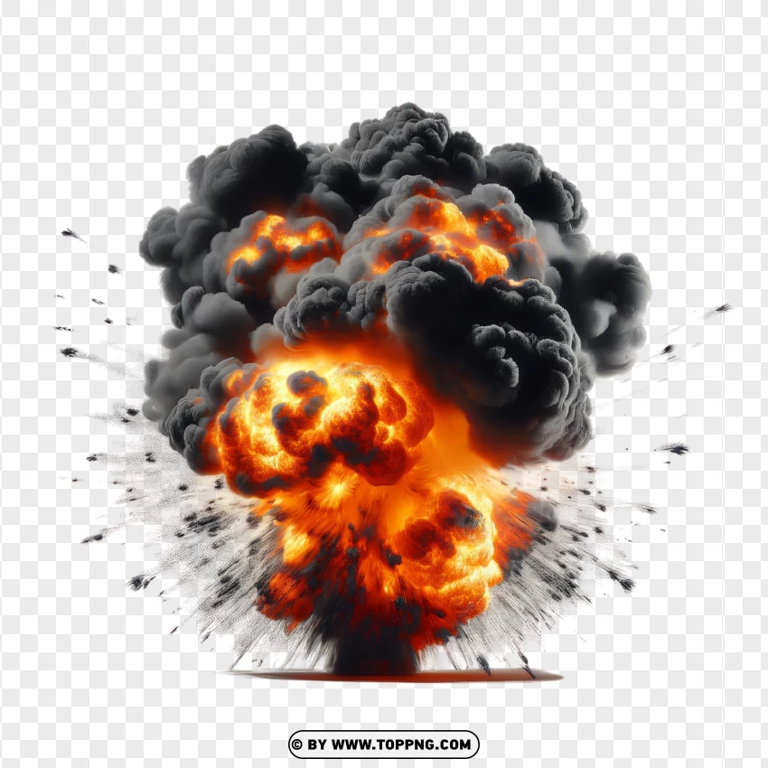 Thick Smoke Free Clipart Explosion With Fireball Effect PNG Transparent Background