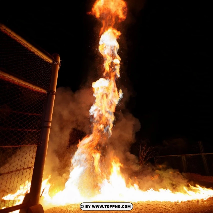 Massive Fire Tornado In Forest Scene PNG Transparent Background