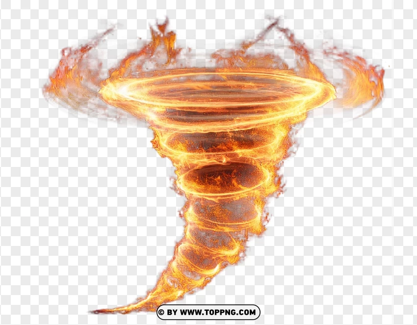 Dynamic Fire Tornado PNG Transparent Background