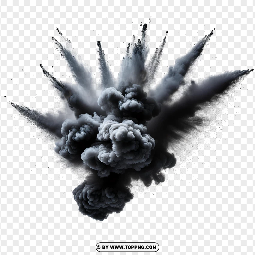 Dark Smoke Blast With Realistic Details PNG Transparent Background