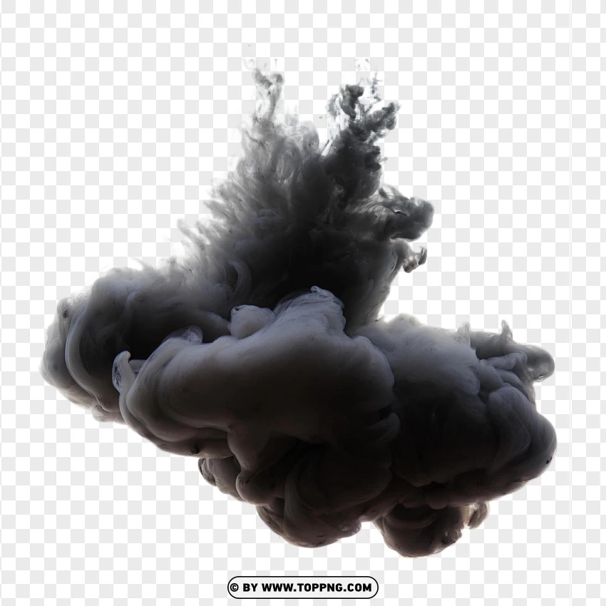 Heavy Black Smoke Burst PNG Transparent Background