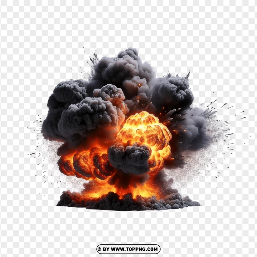 Expansive Free Clipart Fire Explosion With Black Smoke PNG Transparent Background