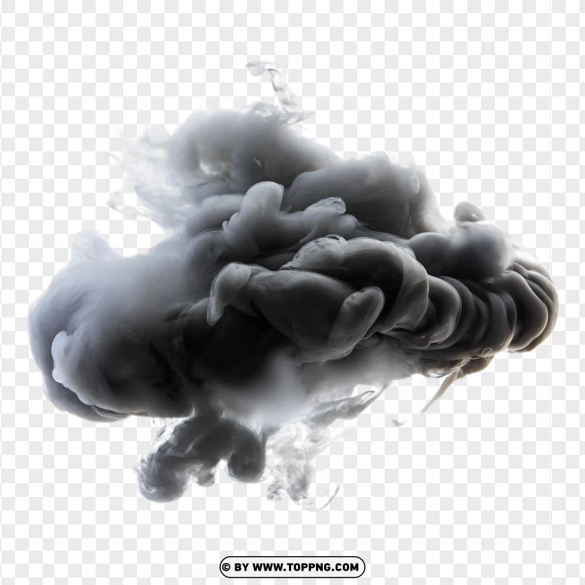 Soft Dark Smoke Puff PNG Transparent Background