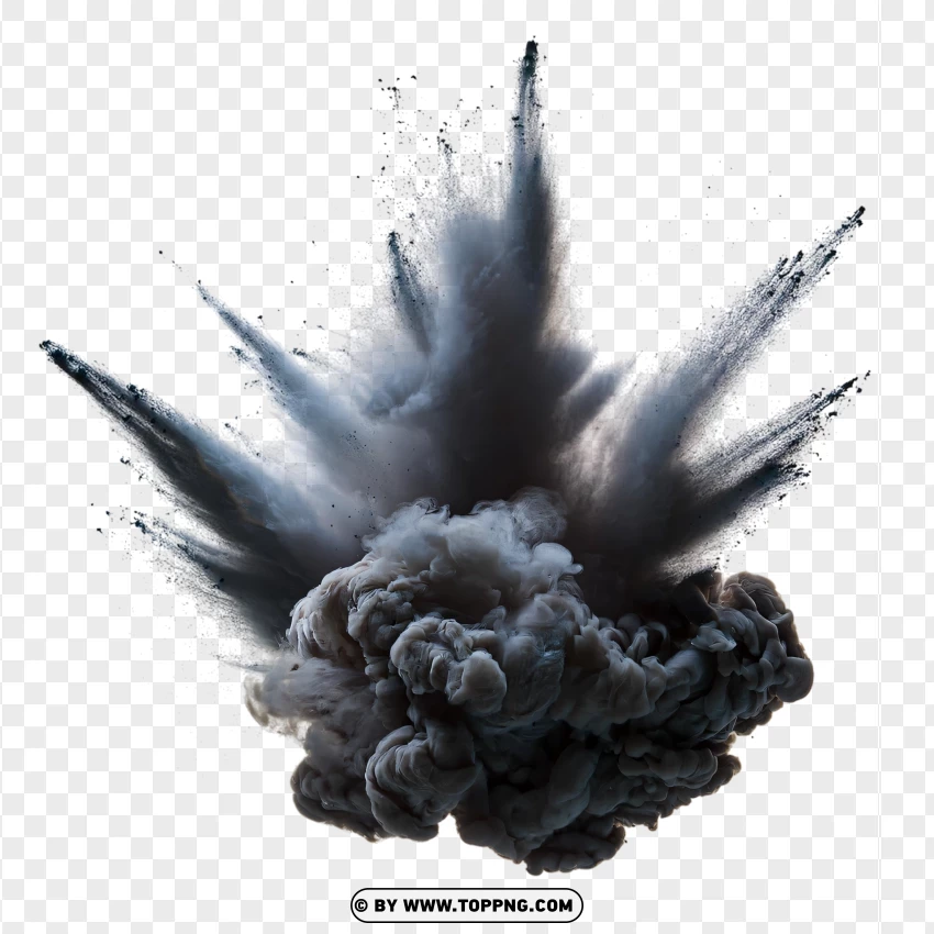 Abstract Black Smoke Cloud Blast PNG Transparent Background