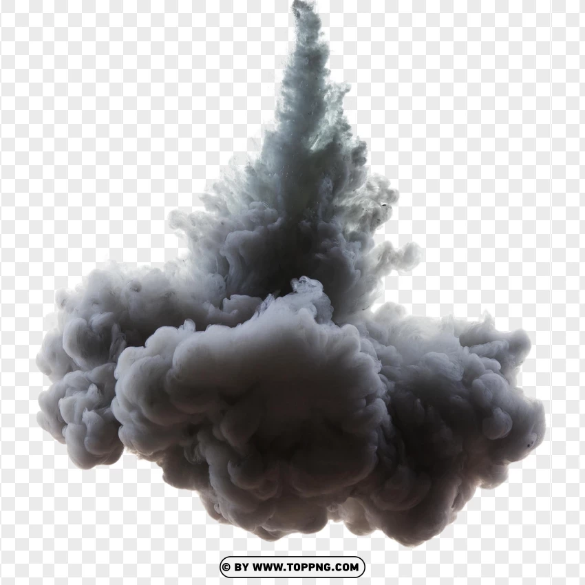 Black Smoke Burst Effect PNG Transparent Background