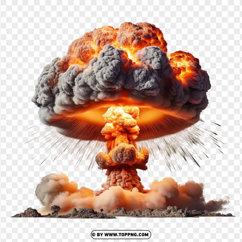 Massive Atomic Explosion With Mushroom Cloud In Hd PNG Transparent Background