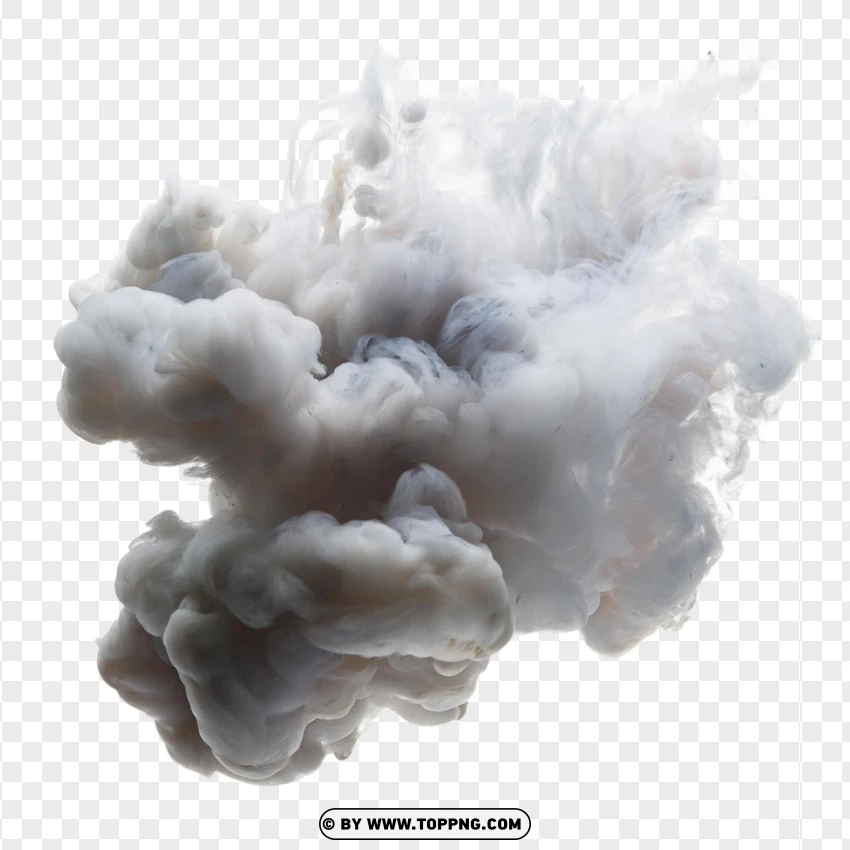 Dense White Smoke Puff PNG Transparent Background