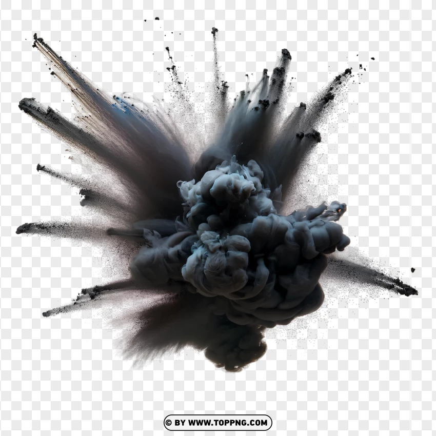 Massive Dark Smoke Blast PNG Transparent Background