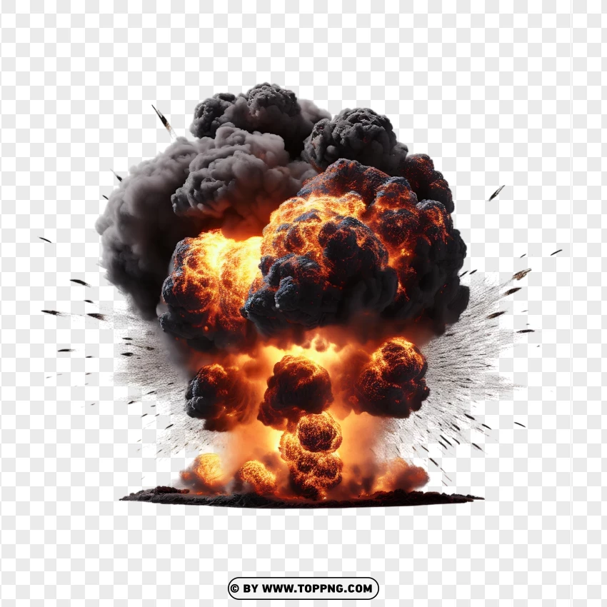 Dynamic Explosion With Black Smoke Effect PNG Transparent Background