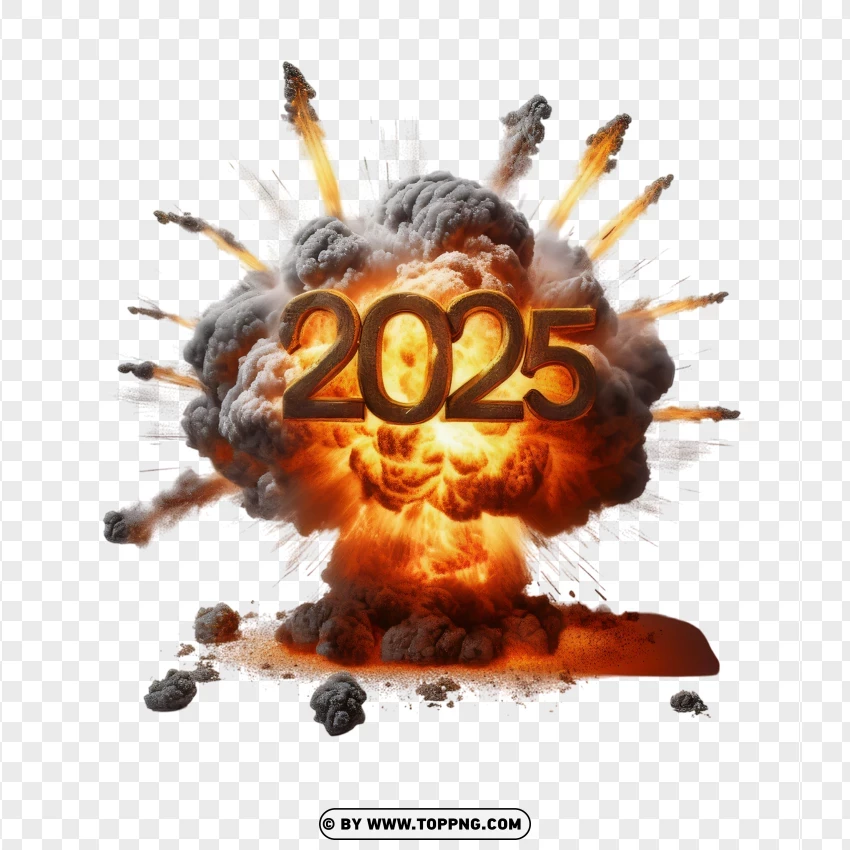 Atomic Fireball Explosion 2025 PNG Transparent Background