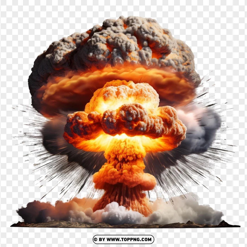 Dynamic Nuclear Explosion Effect Isolated In Hd PNG Transparent Background