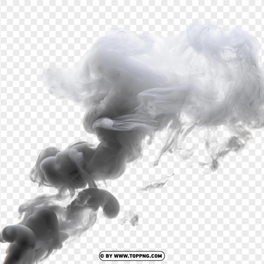 Dense Black Smoke Plume PNG Transparent Background