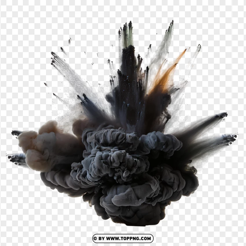 Realistic Explosion With Dark Smoke PNG Transparent Background