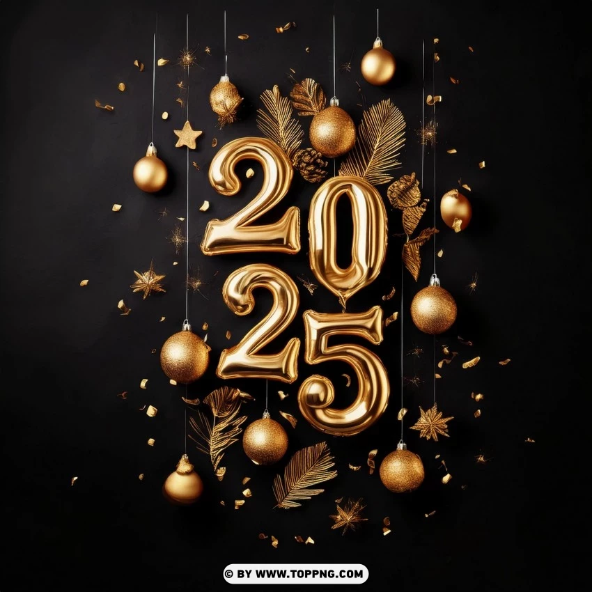 2025 New Year Card With Warm Wishes PNG Transparent Background