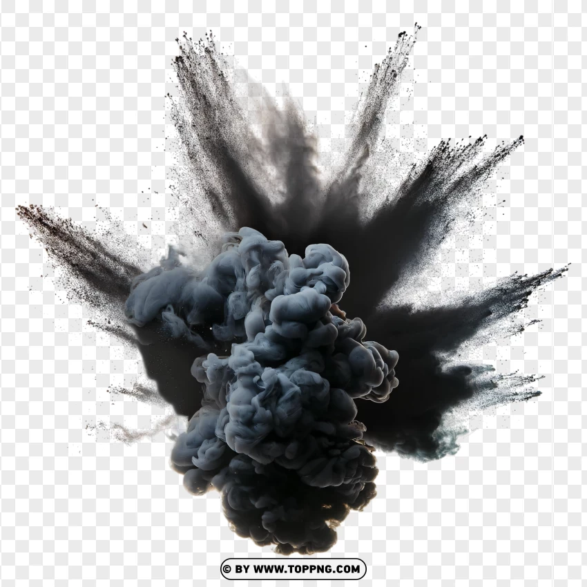 Dark Smoke Explosion Effect PNG Transparent Background