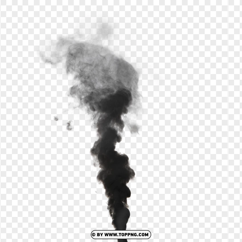 Rising Dark Smoke Trail PNG Transparent Background