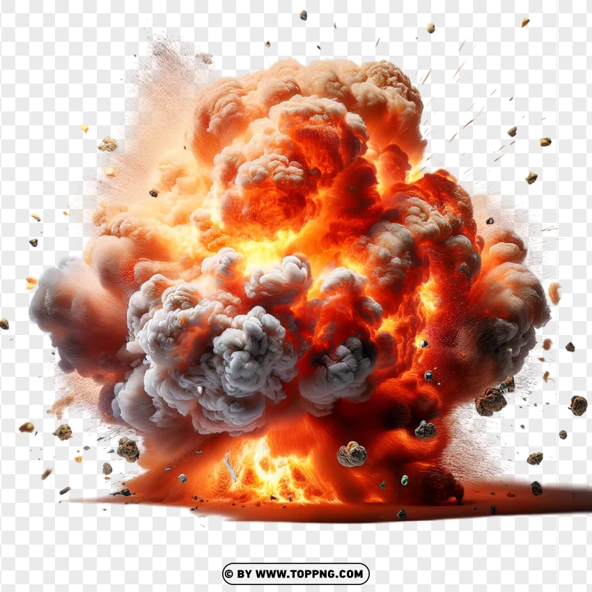 Intense Fire Explosion With Sparks PNG Transparent Background