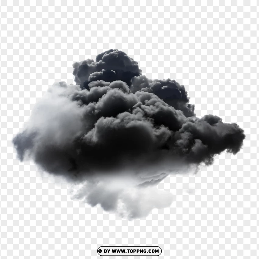 Heavy Black Smoke Cloud Design PNG Transparent Background