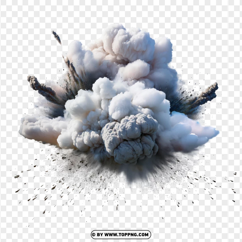 White Smoke Burst Explosion PNG Transparent Background