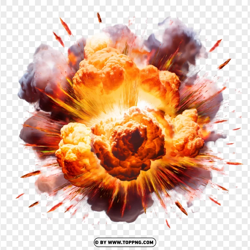 Bright Explosion With Fire Sparks PNG Transparent Background