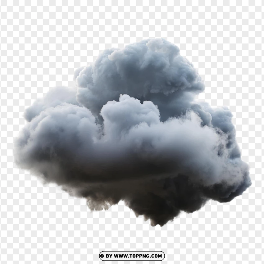 Dark Gray Puffy Cloud Effect PNG Transparent Background