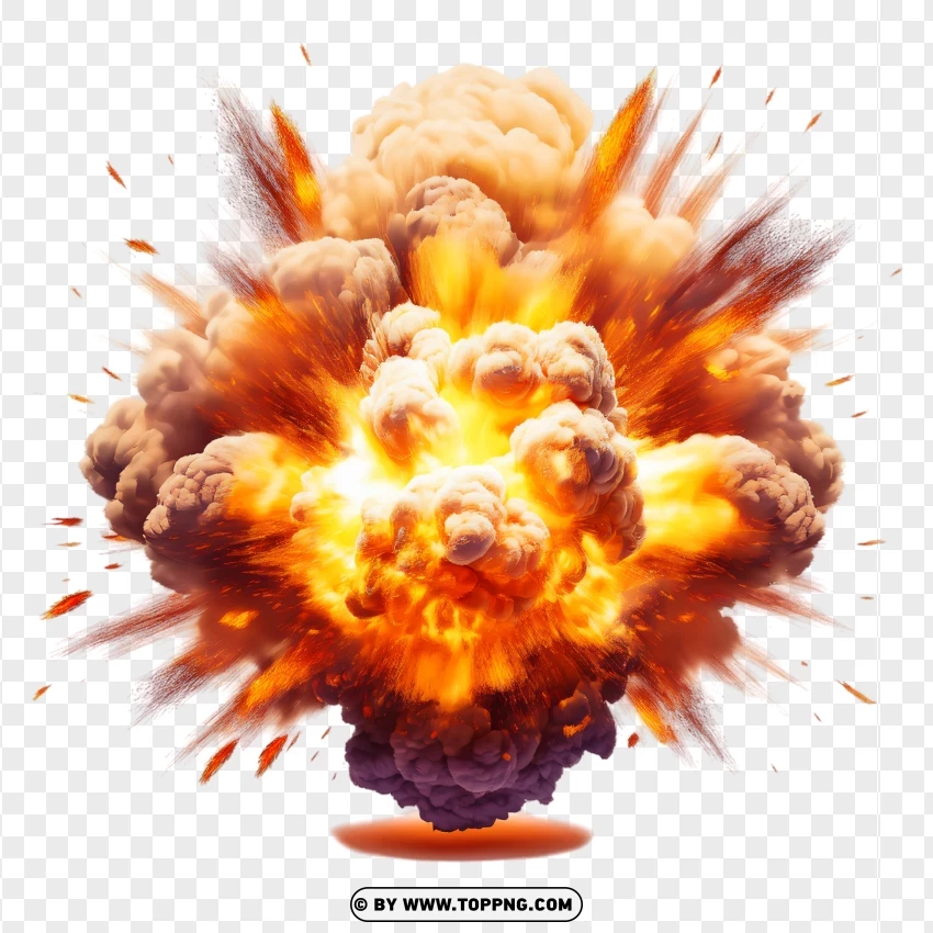 Bright Yellow Explosion Flame PNG Transparent Background