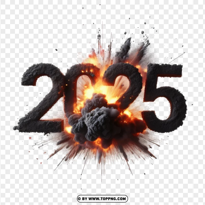 2025 Explosion Scene Representing World War Iii With Smoke And Flames PNG Transparent Background