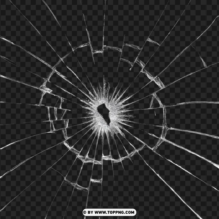 Hd Broken Glass Impact Effect PNG Transparent Background