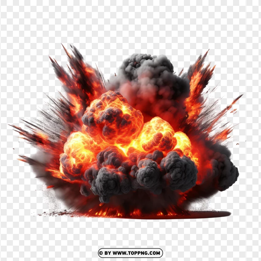 Dynamic Explosion With Smoke PNG Transparent Background