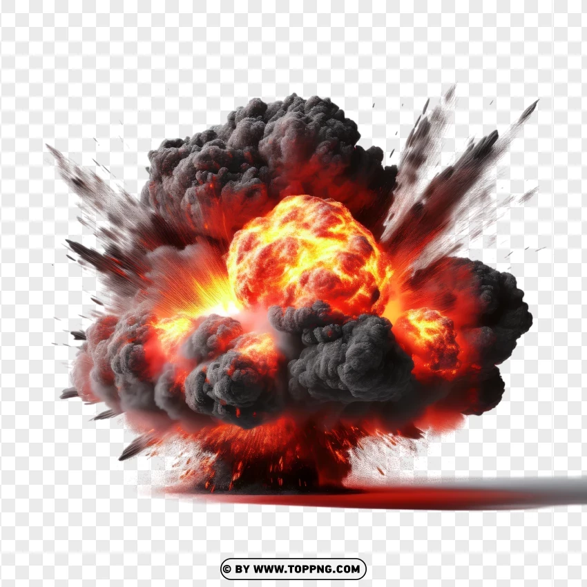 Intense Fireball Explosion PNG Transparent Background