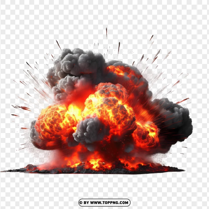 Bright Flame Explosion PNG Transparent Background