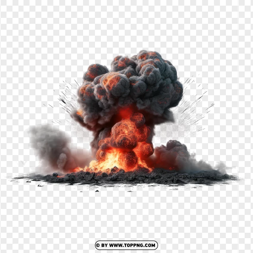 Dark Smoke And Fiery Blast PNG Transparent Background