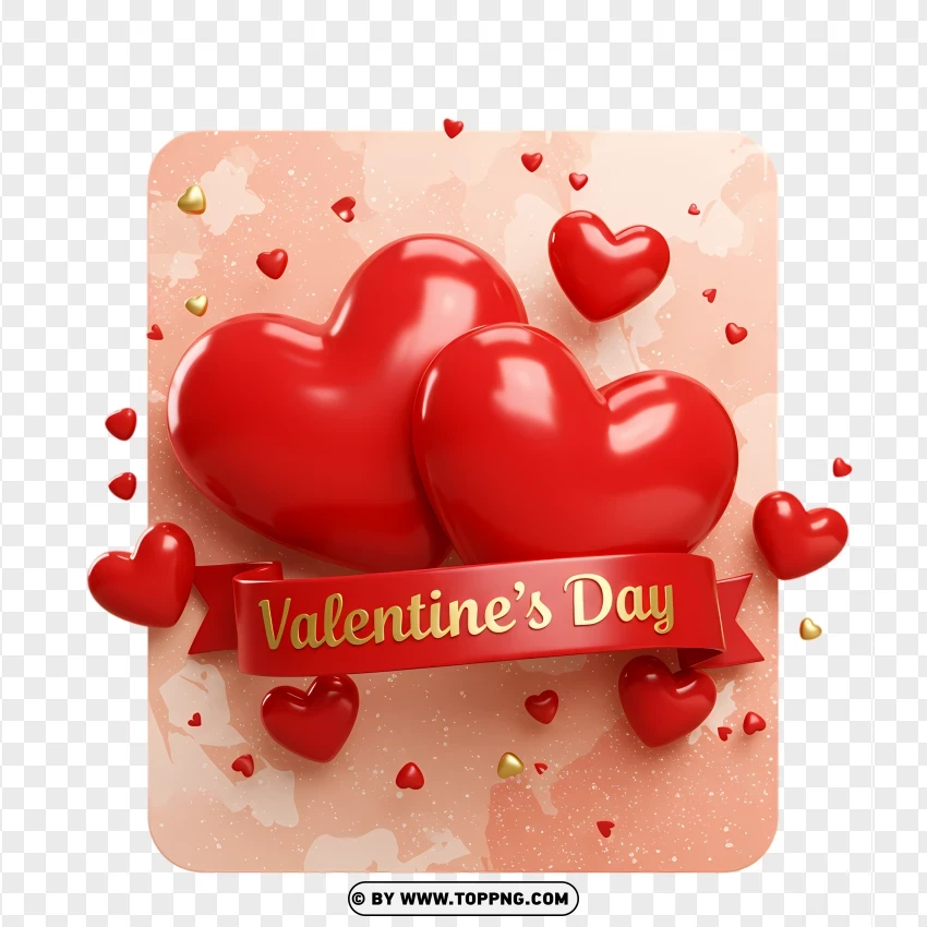 3d Red Heart Valentines Day Love Icon PNG Transparent Background