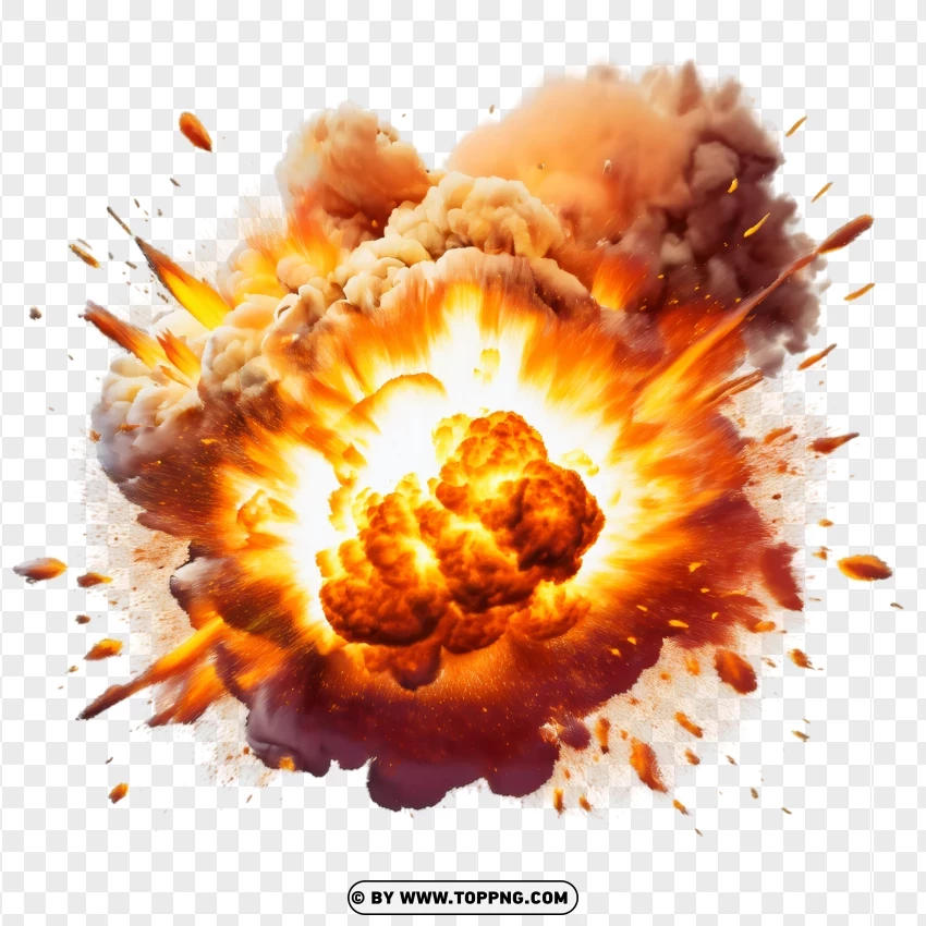 Bright Fireball With Explosive Sparks PNG Transparent Background