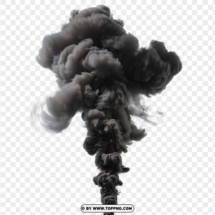 Heavy Dark Smoke Plume PNG Transparent Background