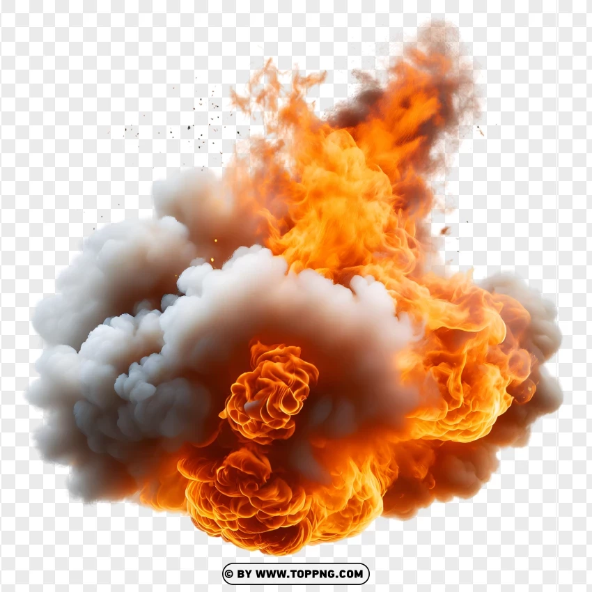 Fiery Burst With Smoke Effect PNG Transparent Background