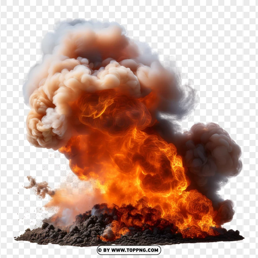 Intense Fireball With Rising Flames PNG Transparent Background