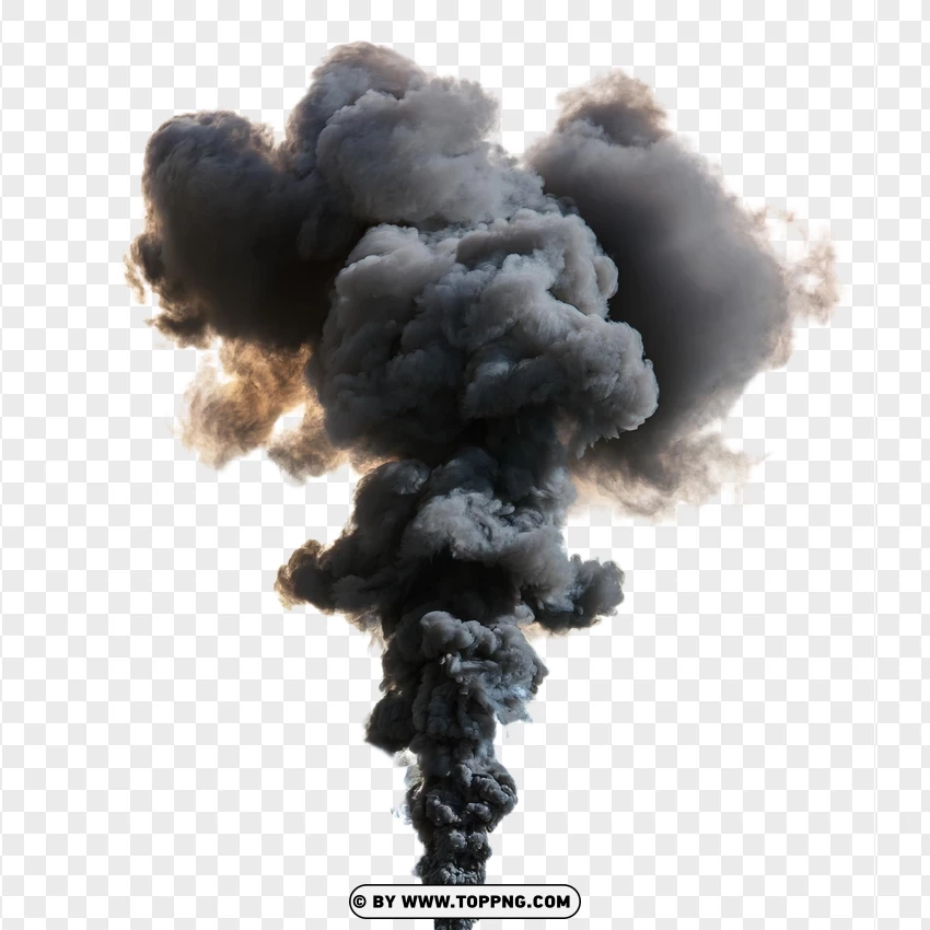 Vertical Dense Smoke Column PNG Transparent Background