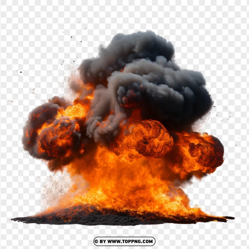 Large Fiery Blast With Sparks PNG Transparent Background