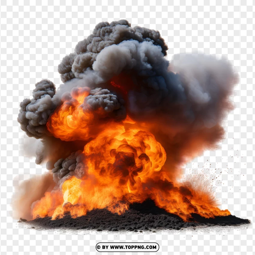 Dynamic Smoke And Fire Blast PNG Transparent Background