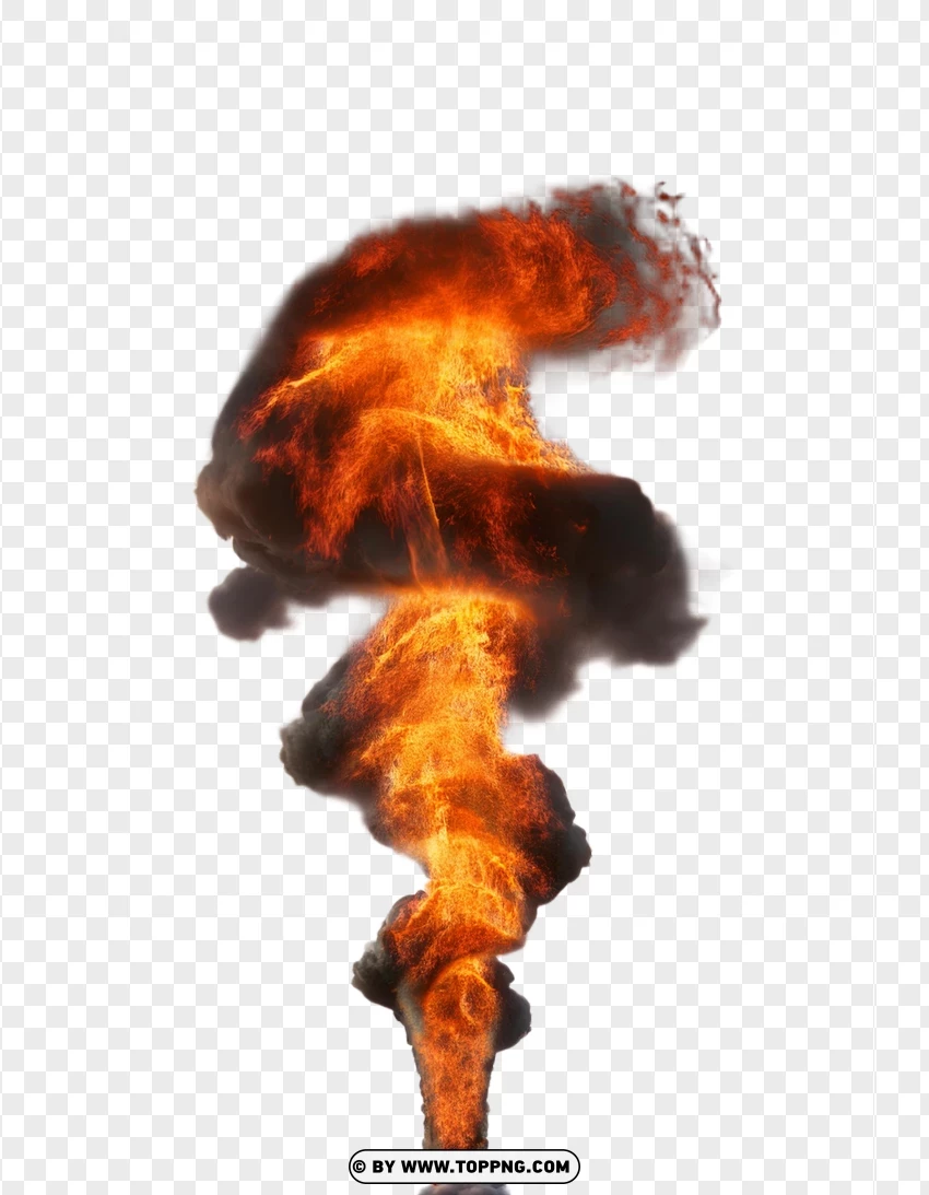 Fire Cyclone With Rising Smoke PNG Transparent Background