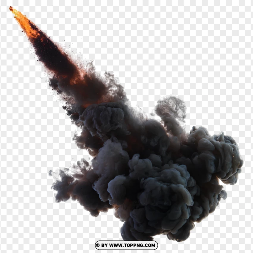 Explosion With Black Smoke Effect PNG Transparent Background